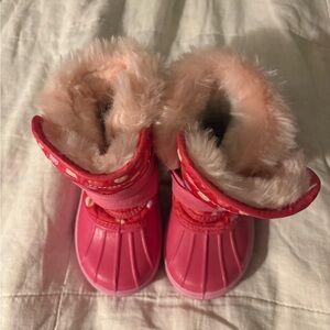 Pink Fur-Lined Winter Boots